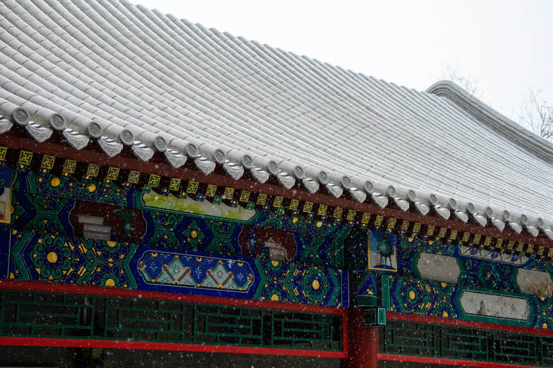 古建筑屋檐彩绘-摄影图