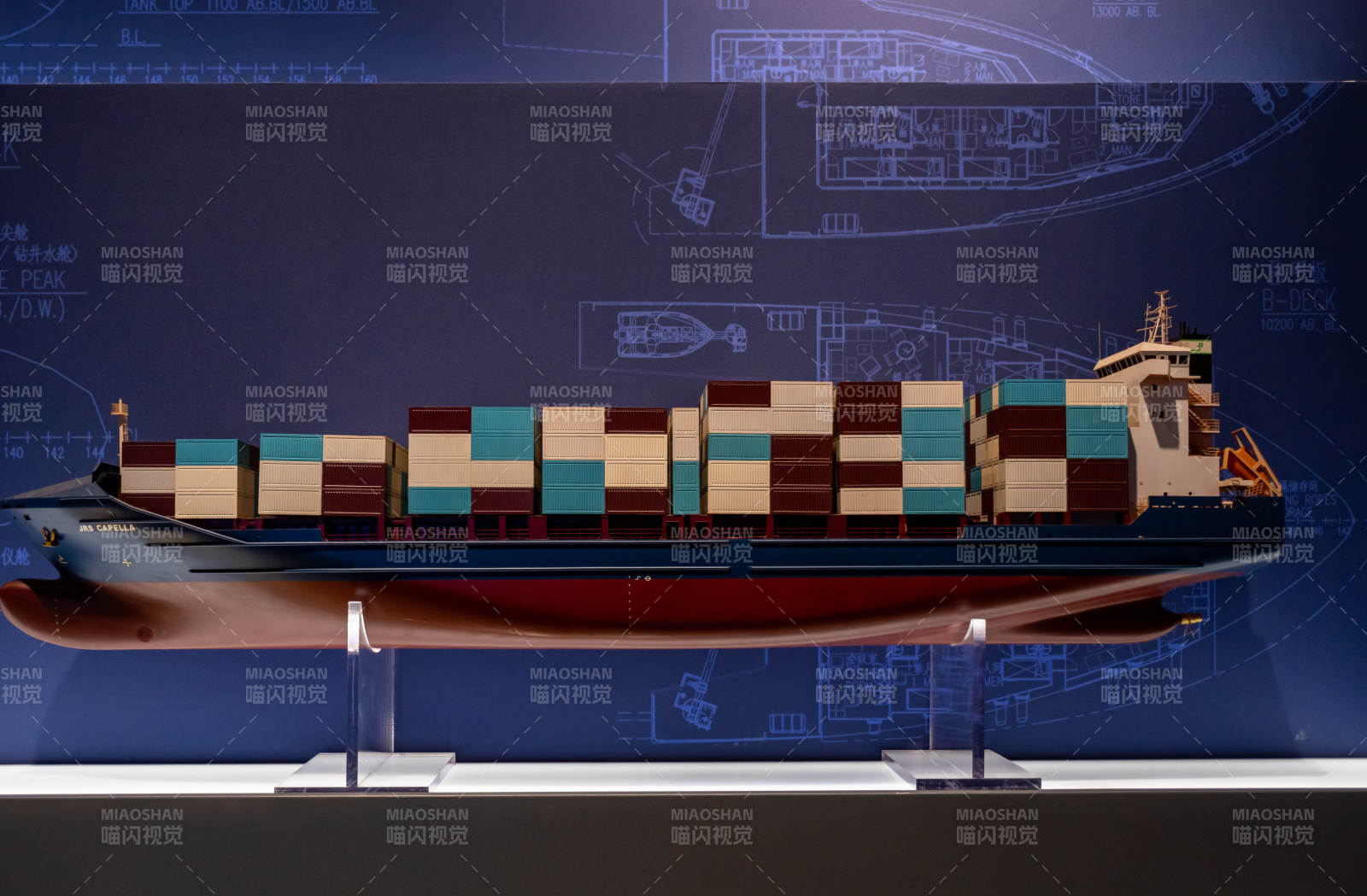 船政博物馆集装箱船模型展示-摄影图