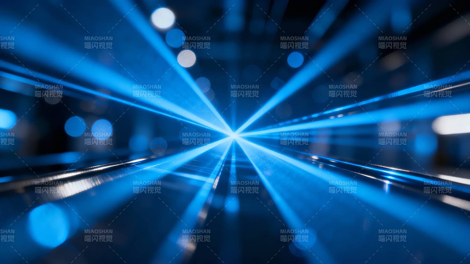 蓝色光束隧道-图片