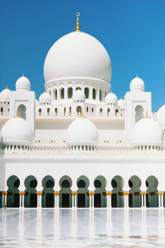 阿布扎比谢赫扎耶德洁白清真寺-摄影图