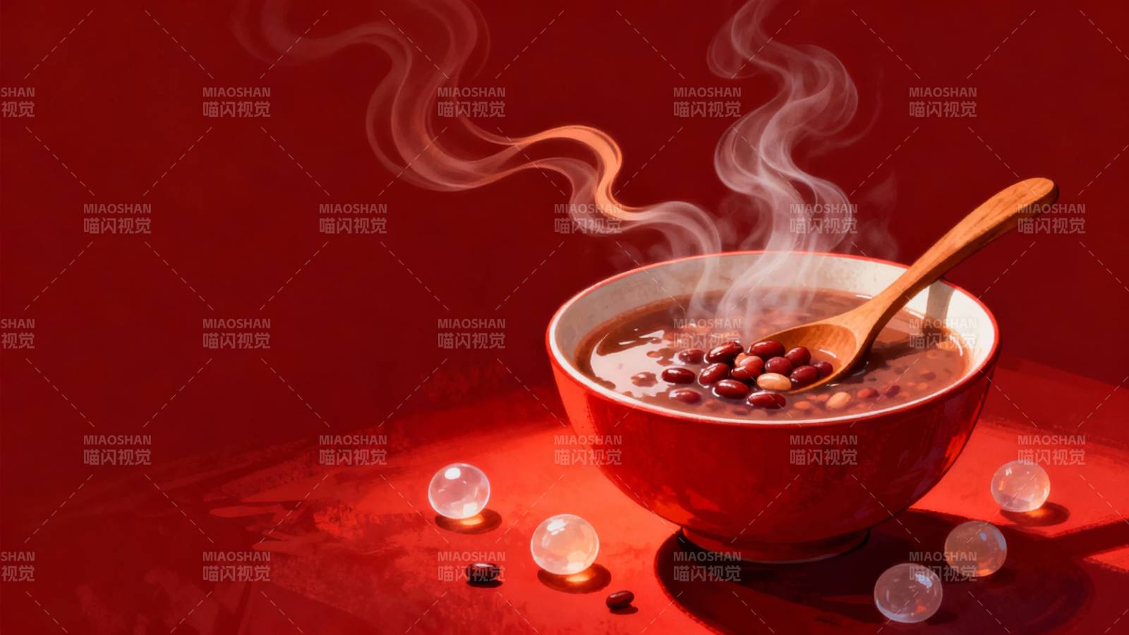 熱騰騰的紅豆湯-圖片