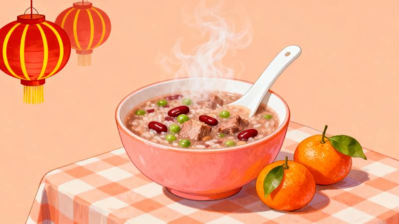 腊八粥与橙子-图片