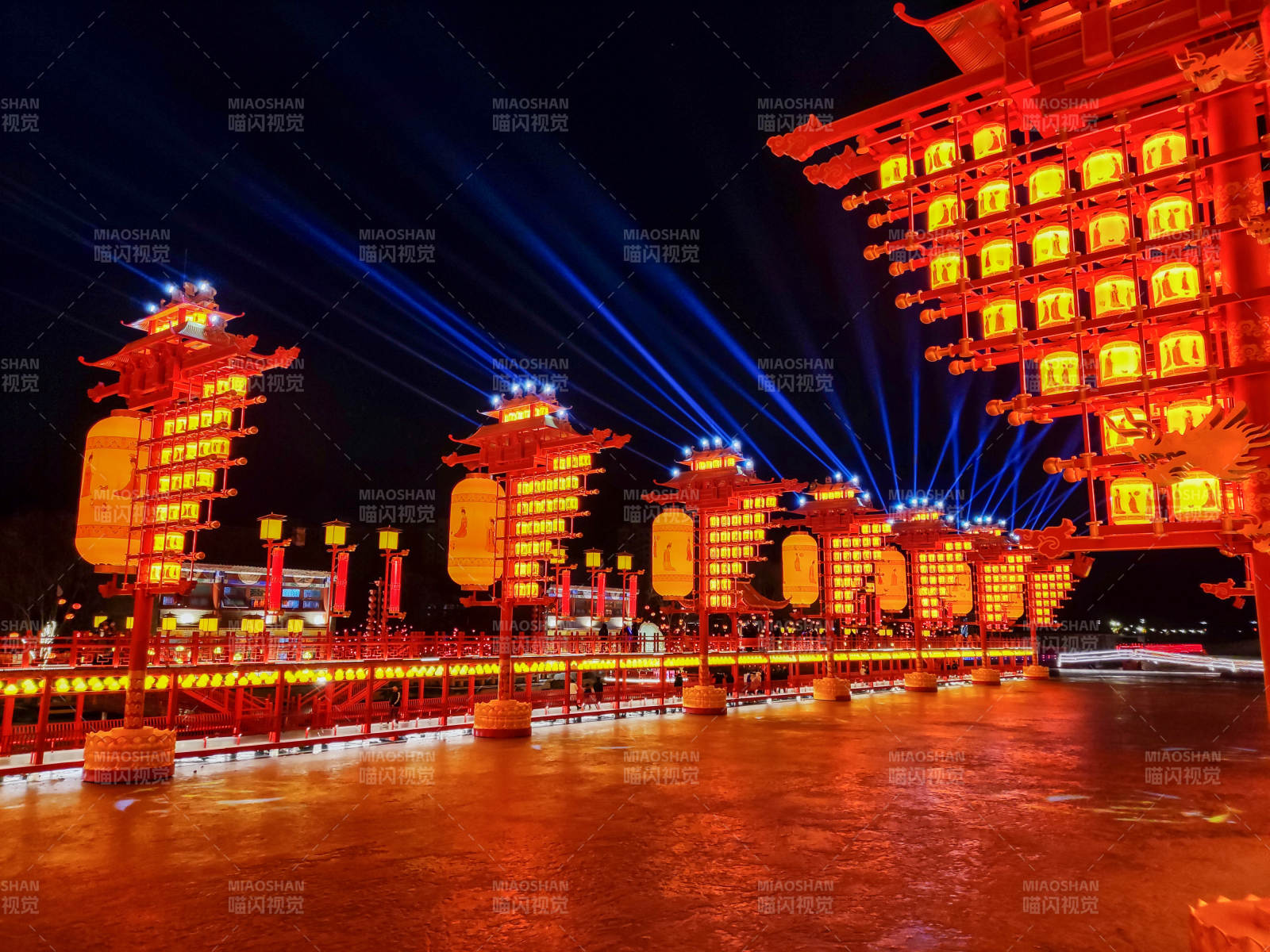 灯火辉煌夜景-摄影图