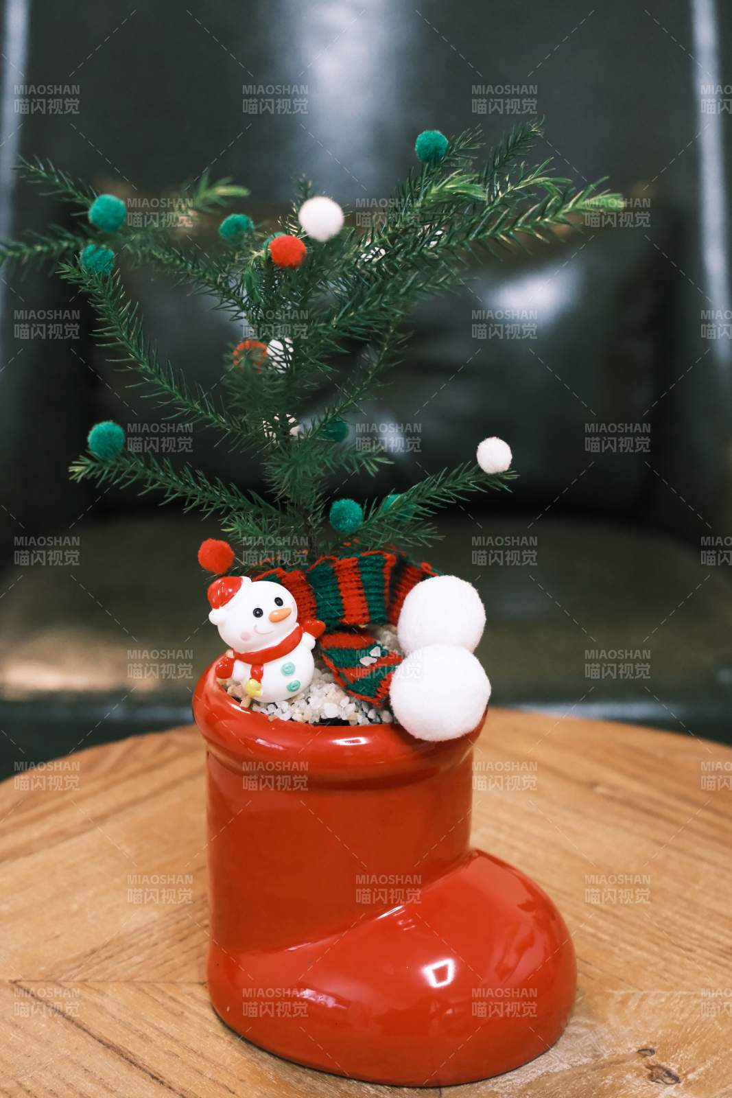 圣誕襪盆栽-攝影圖