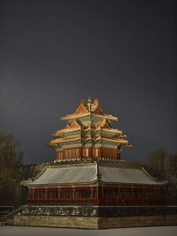 夜幕下的故宫角楼-摄影图