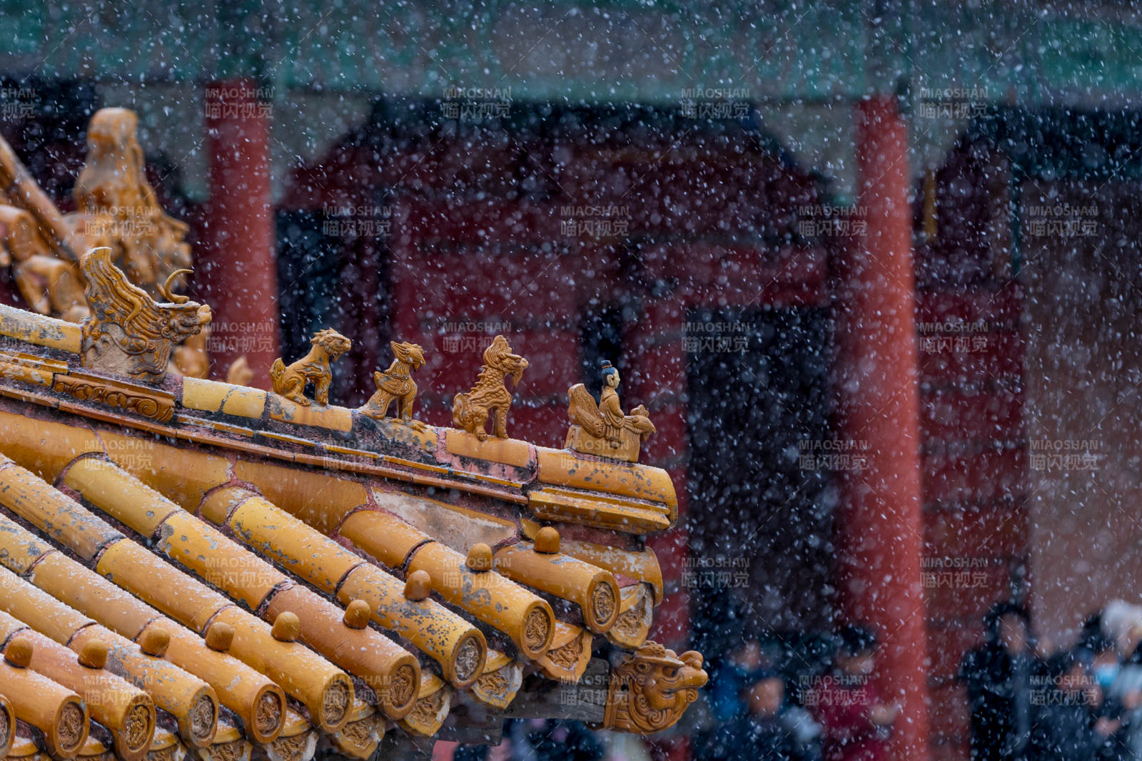 雪落古殿檐角 故宮-攝影圖