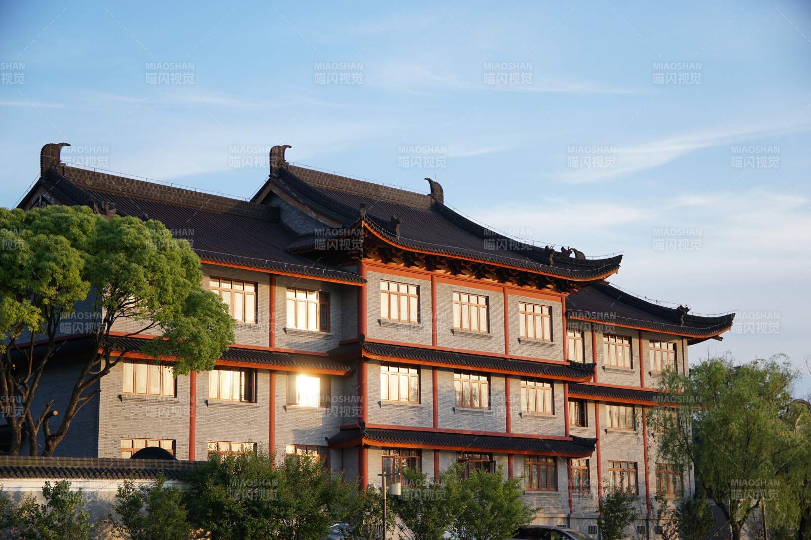 古建筑夜景-摄影图