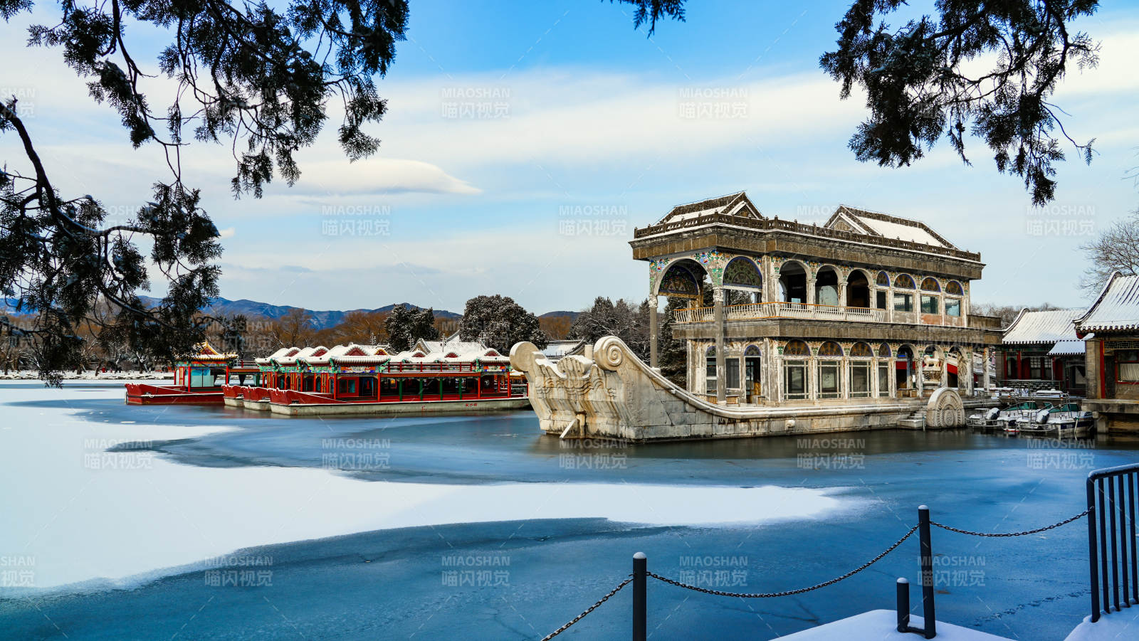 颐和园石舫静景-摄影图