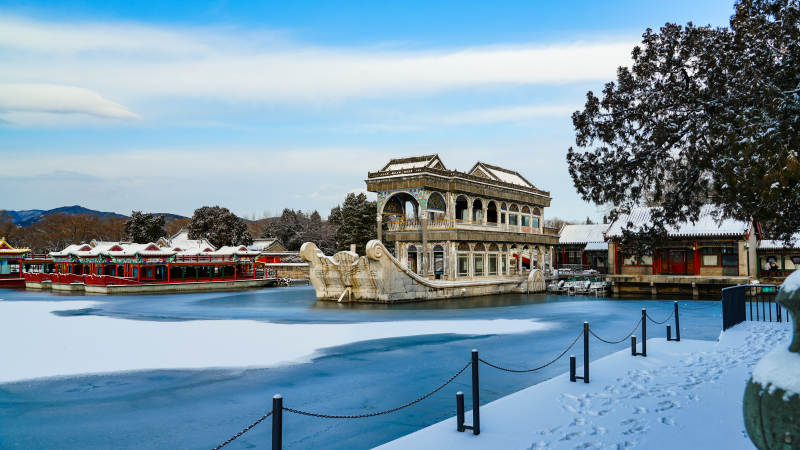 颐和园石舫静景-摄影图