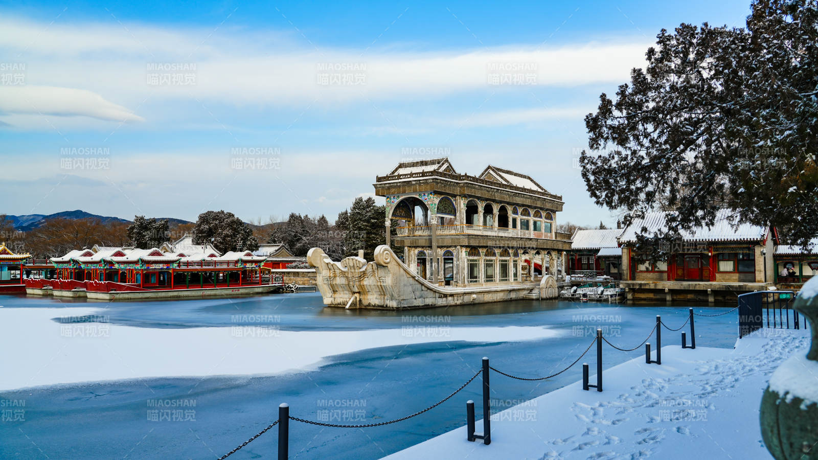 颐和园石舫静景-摄影图