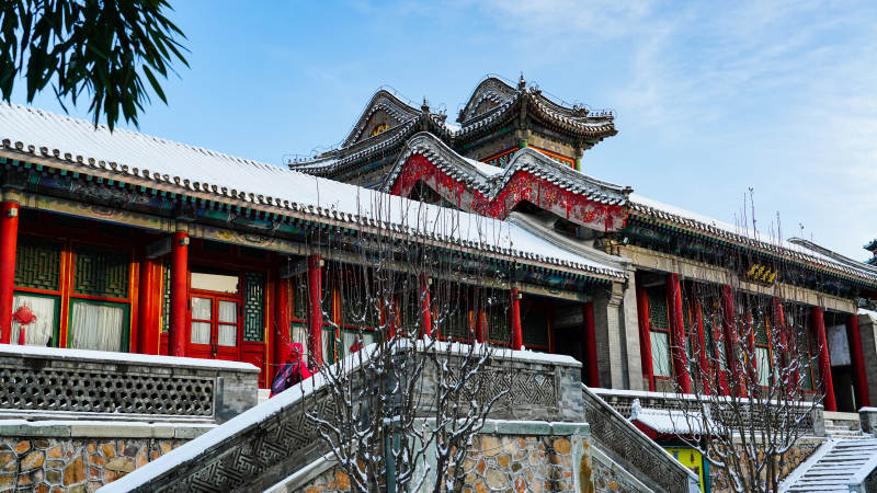 颐和园雪后古建筑美景-摄影图