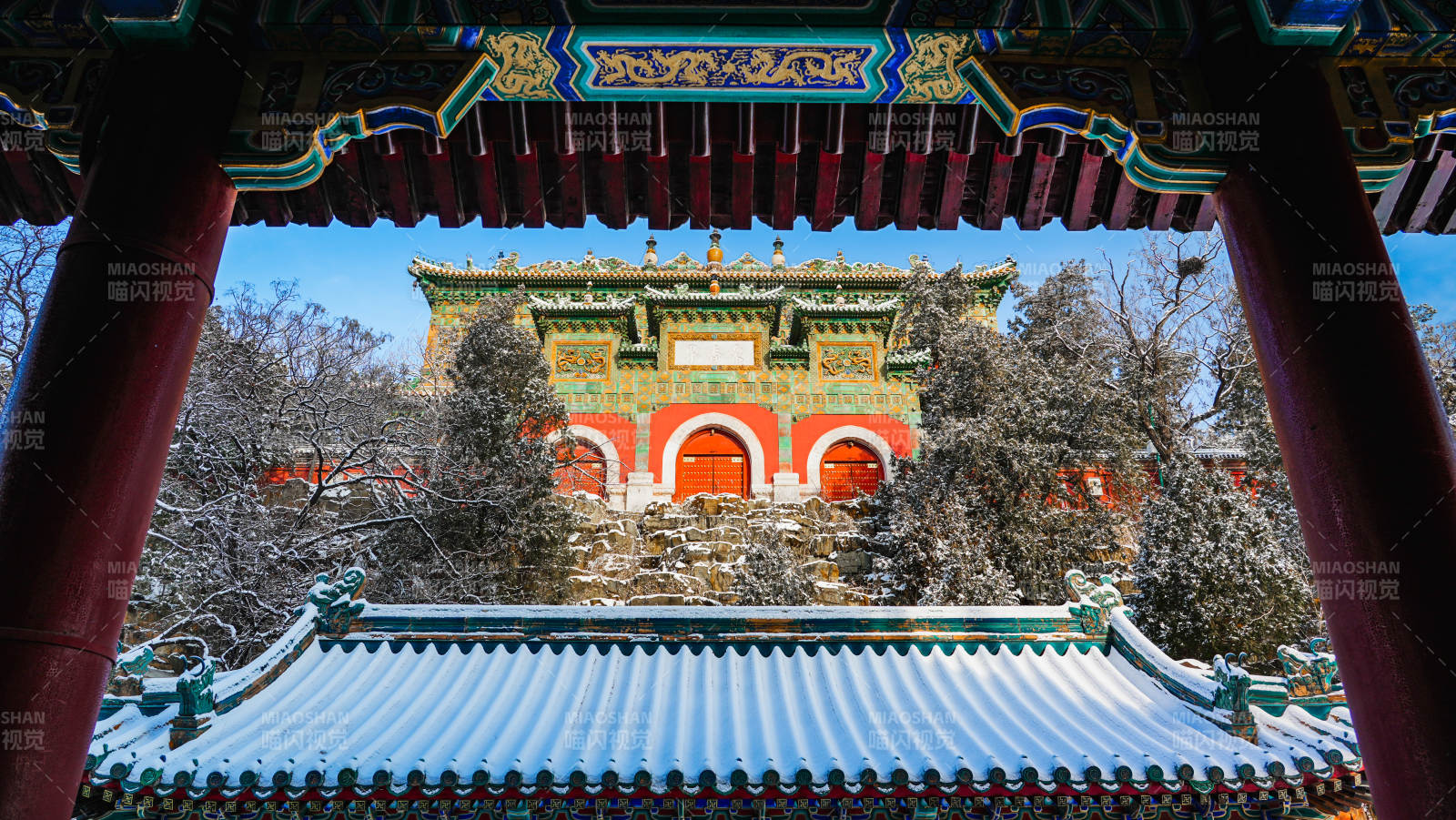 颐和园雪中福海美景-摄影图