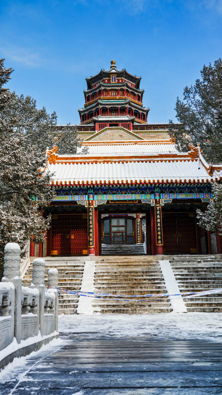 雪后佛香阁-摄影图