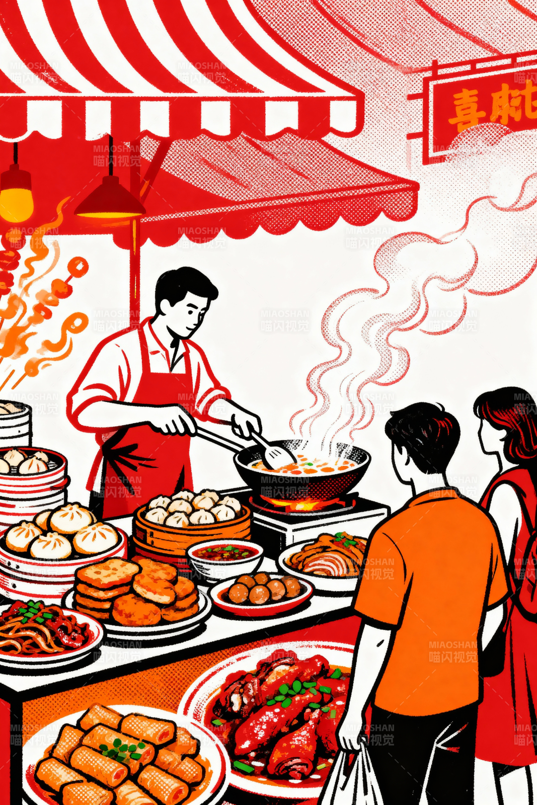 街頭美食攤-圖片