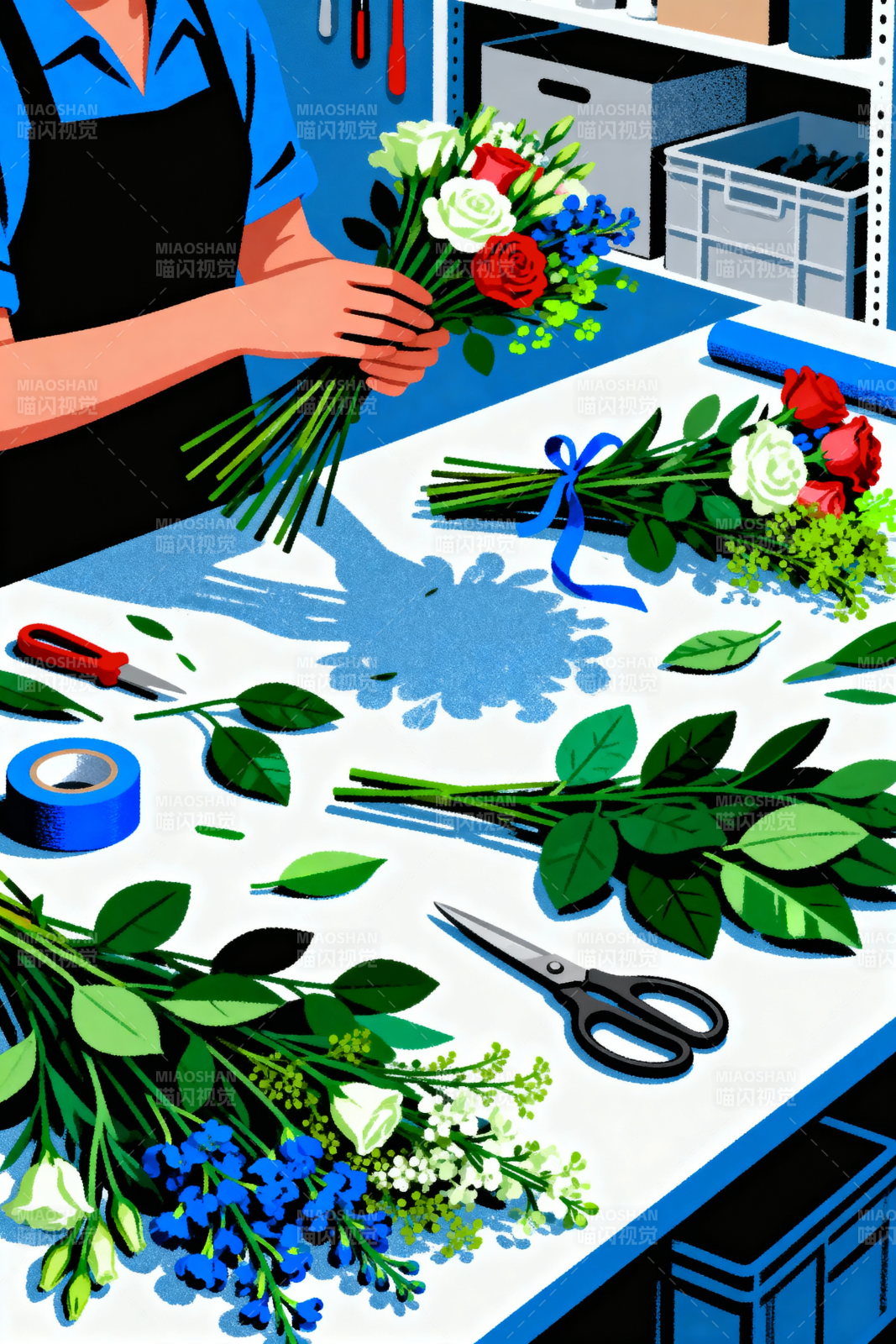 花艺师的创作瞬间-图片