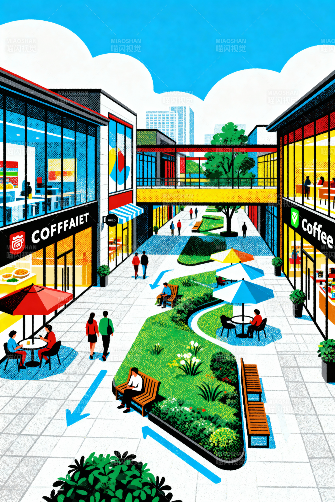 都市绿洲咖啡街-图片