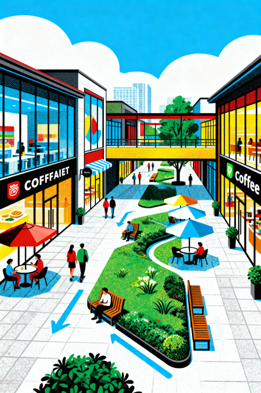 都市绿洲咖啡街-图片