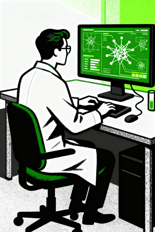 科学家专注科研-图片