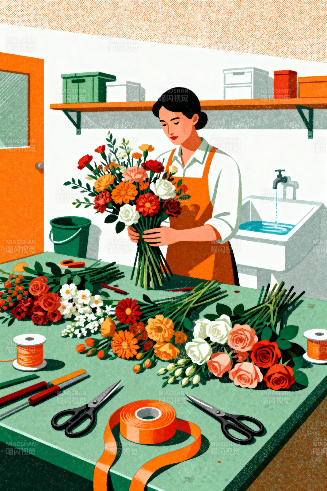 花艺师的创作时刻-图片