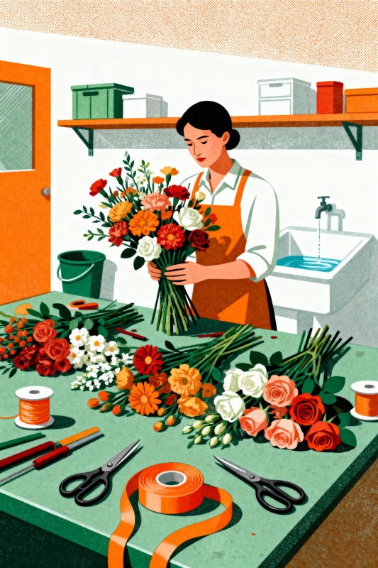 花艺师的创作时刻-图片
