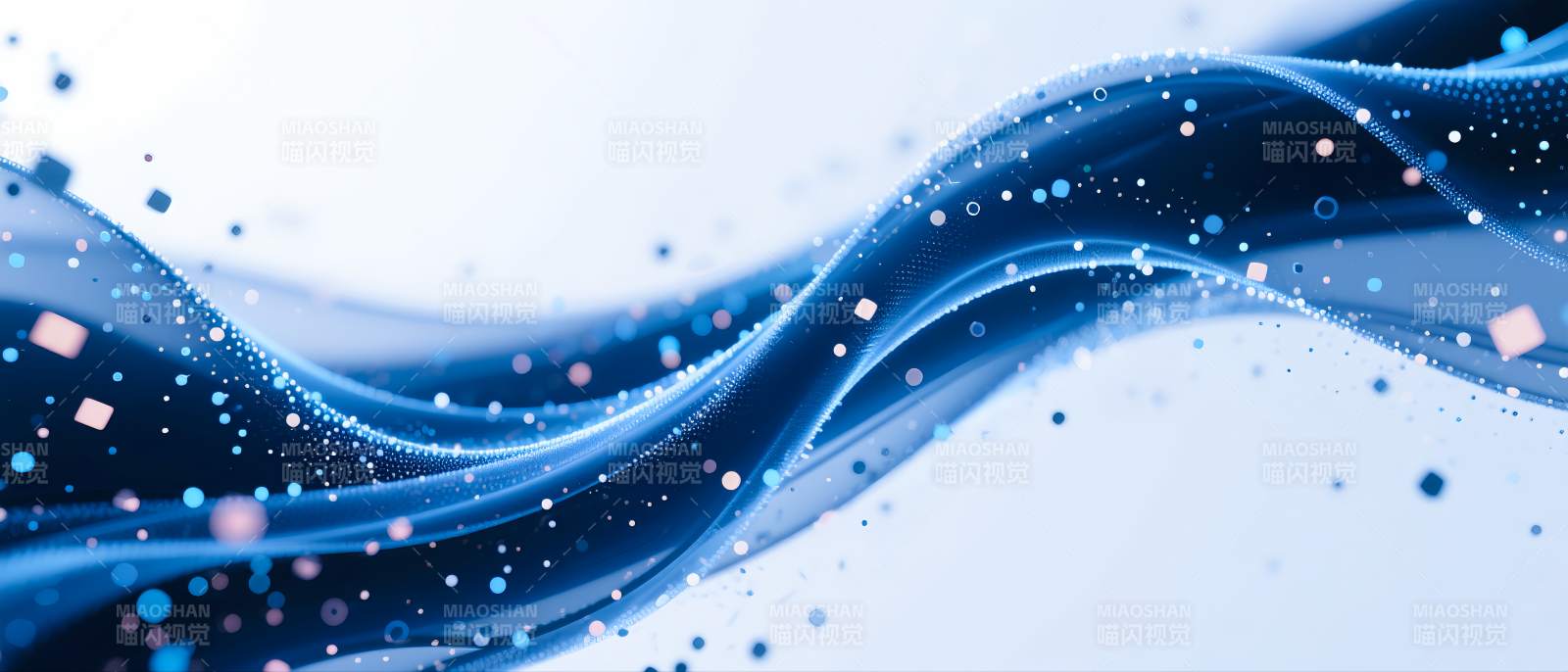 蓝色波浪光效-图片