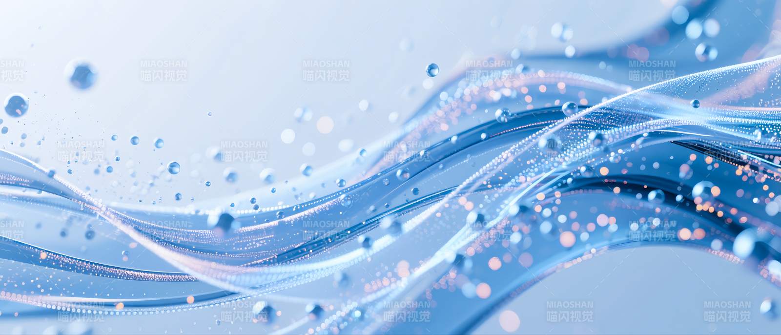 流动的蓝色波浪-图片