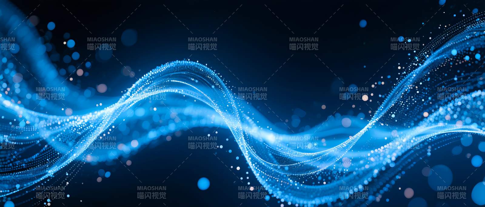 蓝光波纹流动-图片