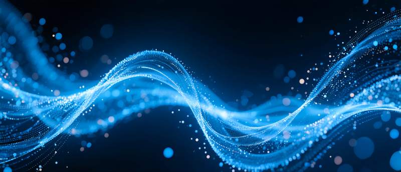 蓝光波纹流动-图片