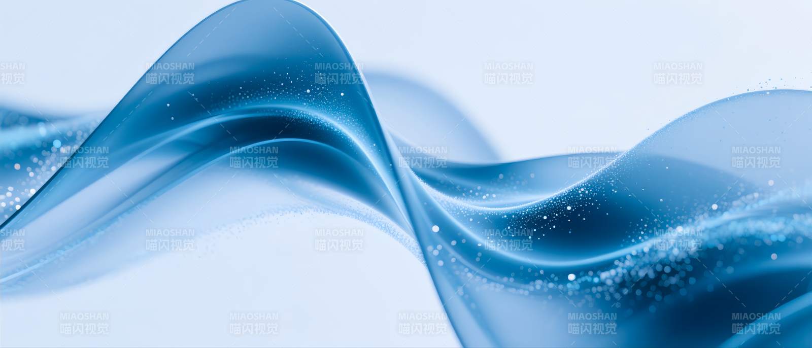 蓝色波浪流动-图片