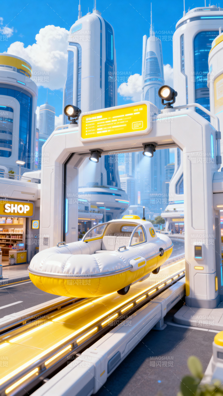 科技感电商充气艇展台-图片