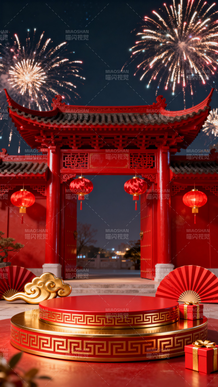 新春喜庆迎佳节3d场景图-图片