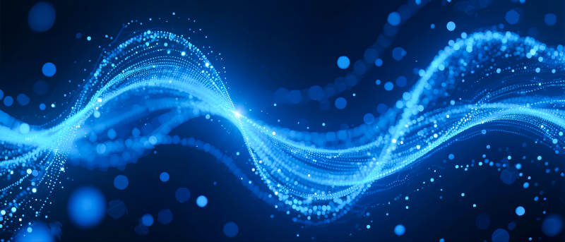 蓝色光波流动-图片