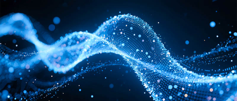 蓝色光波流动-图片