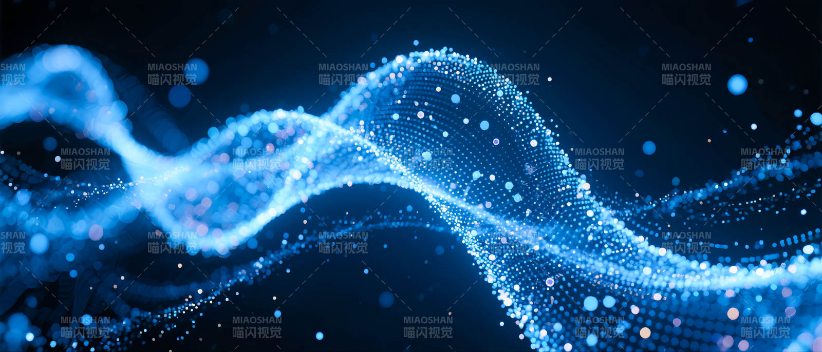 蓝色光波流动-图片