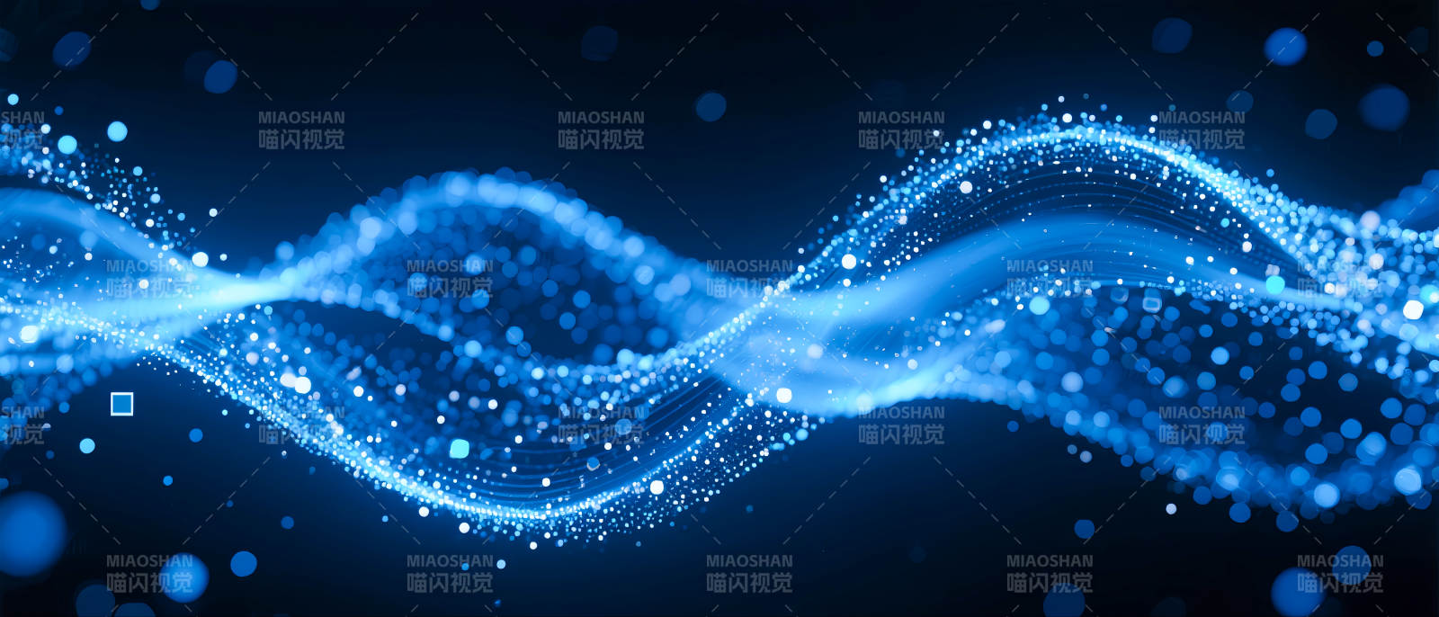 蓝色光波流动-图片