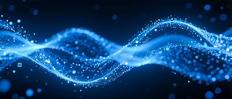 蓝色光波流动-图片