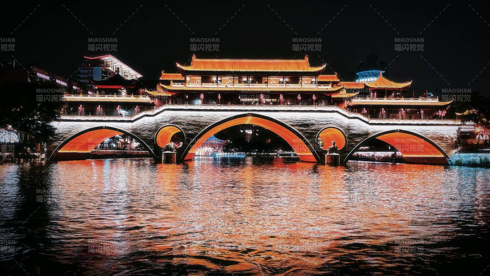 夜色中的九眼桥-摄影图