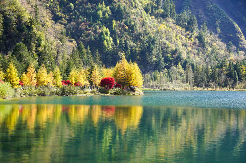 毕棚沟湖泊倒影-摄影图