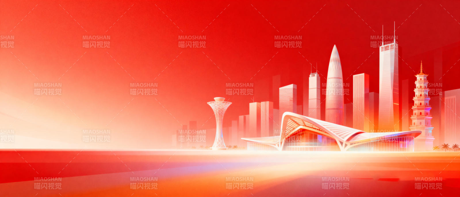 未來都市剪影-圖片