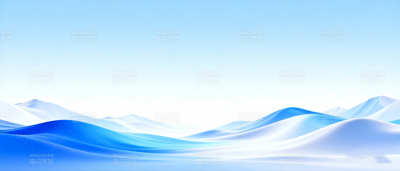 蓝白波浪山峦-图片