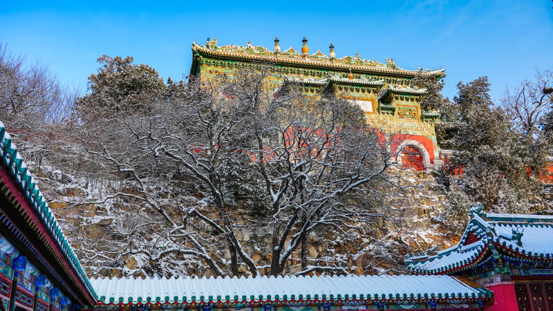 颐和园佛香阁雪后风光-摄影图