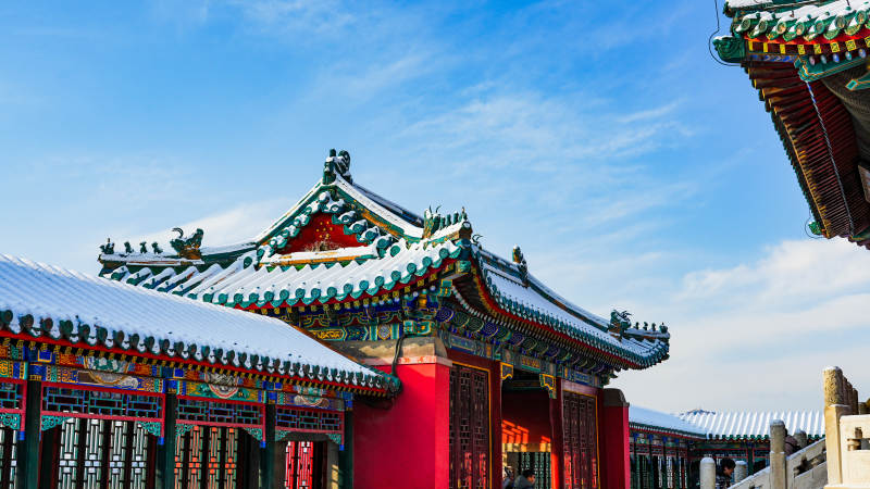 颐和园佛香阁雪后古建筑美景-摄影图