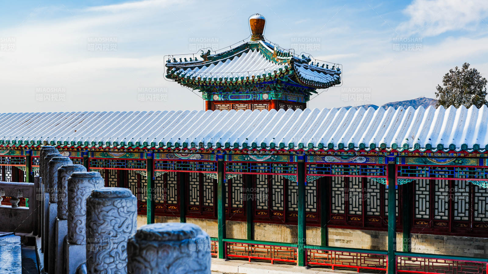 颐和园佛香阁古建筑长廊美景-摄影图