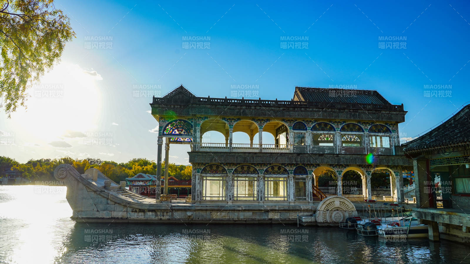 頤和園石坊風光-攝影圖