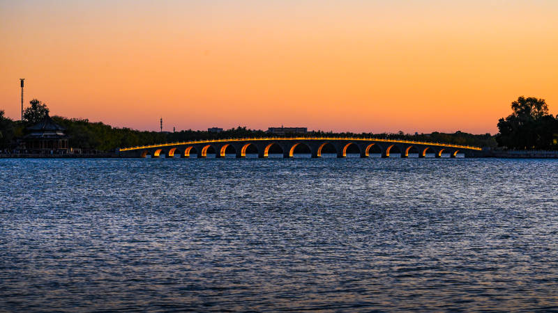 十七孔桥夕照-摄影图