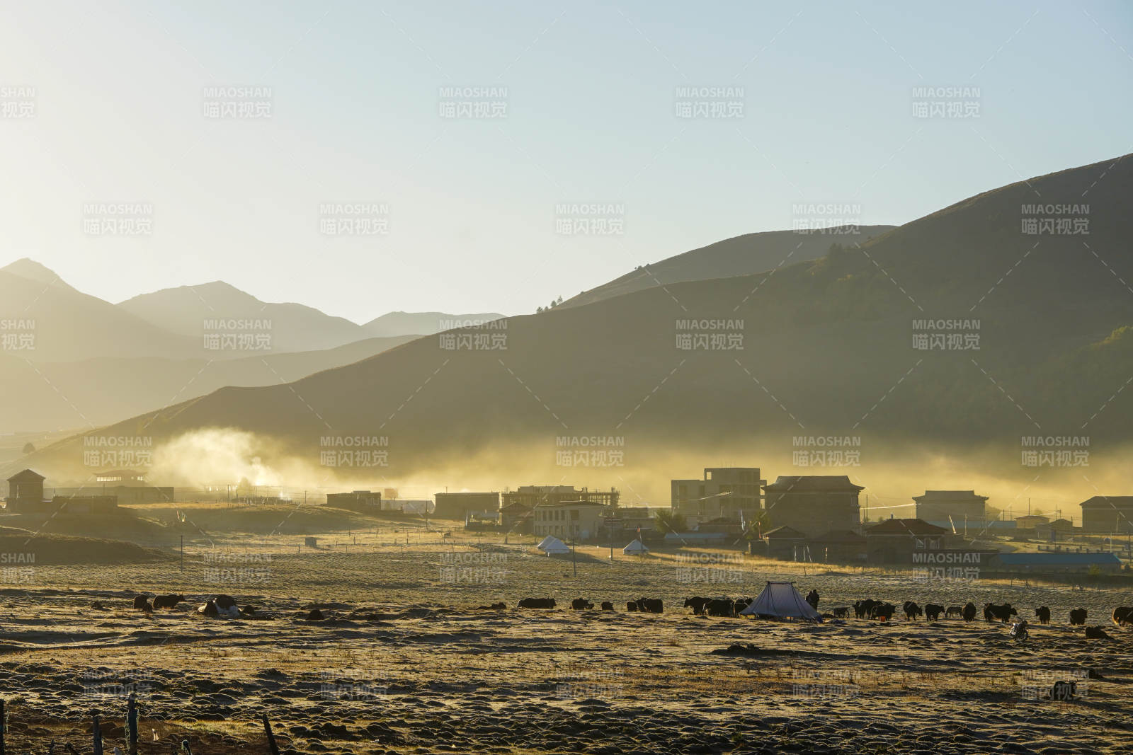 草原上的游牧部落-摄影图