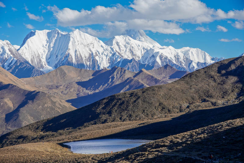 雪山映湖 壮丽高原-摄影图
