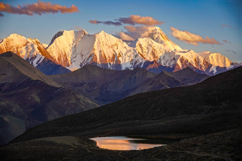 雪山映湖光-摄影图