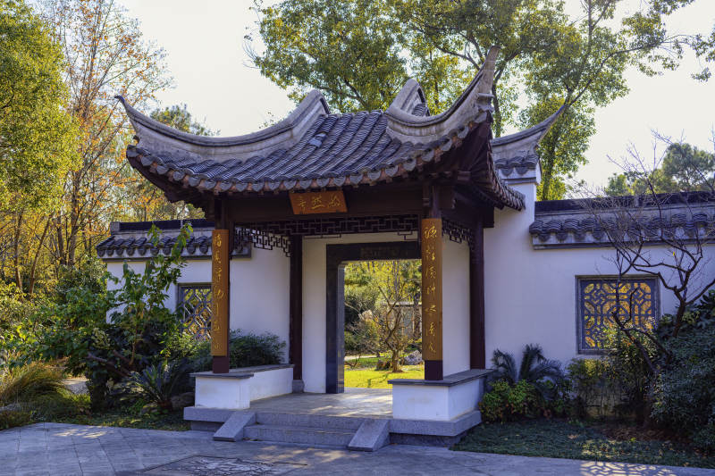 中式園林門樓-攝影圖