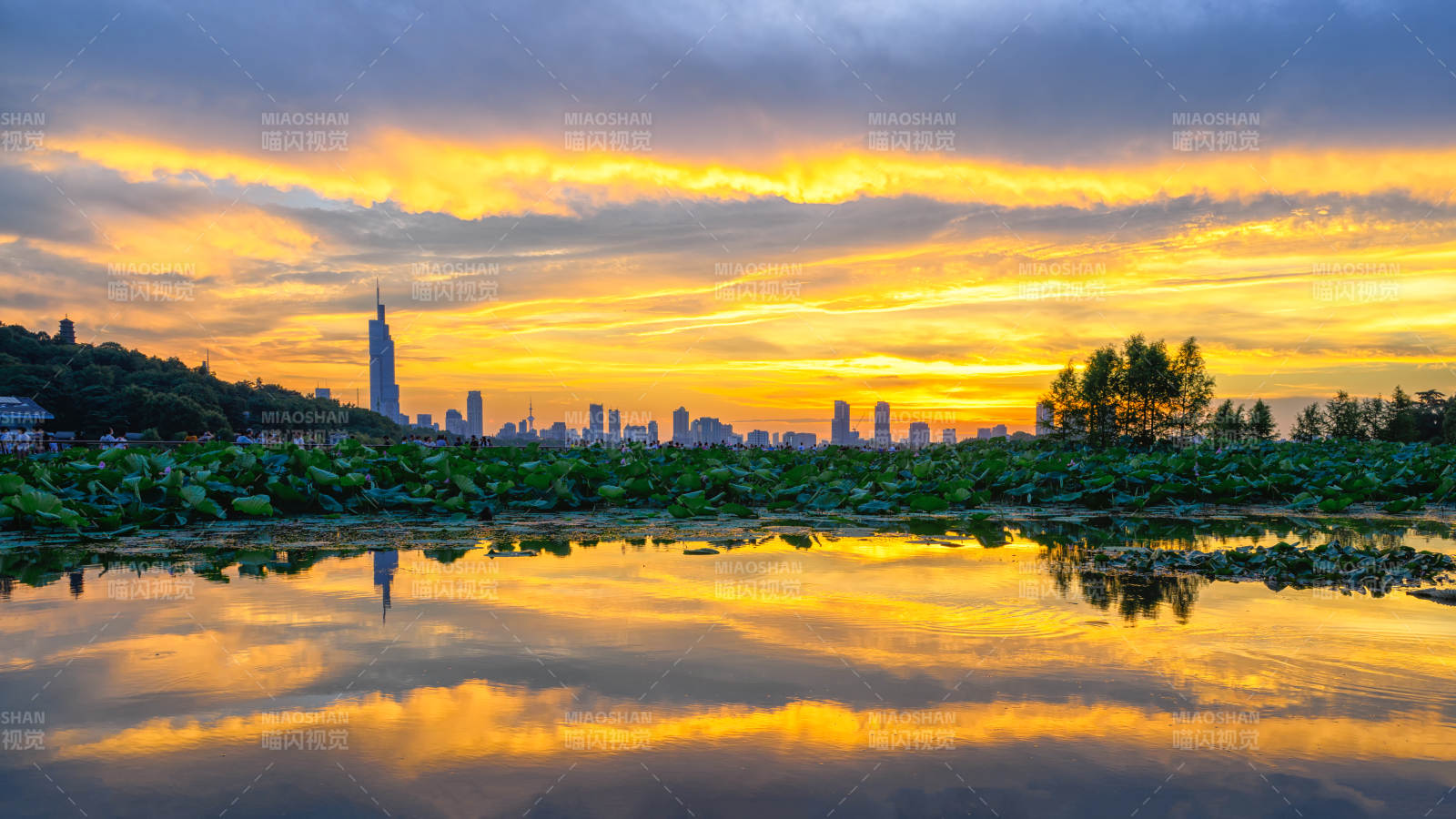 城市黃昏倒影-攝影圖